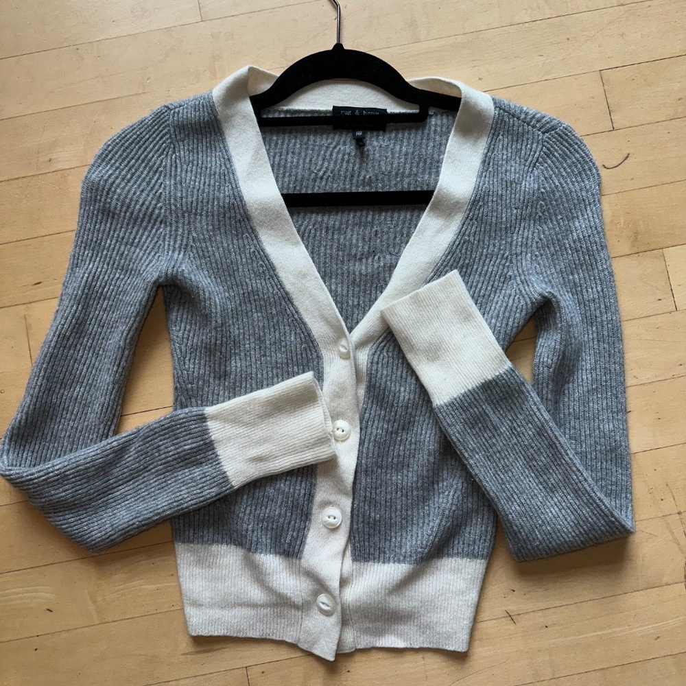 rag & bone Pierce Cashmere V neck cardigan, XXS, GD1093 - Picture 4 of 6